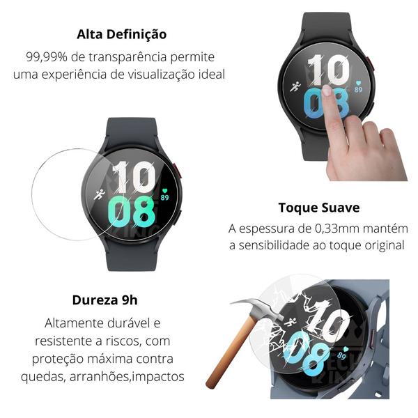 3x Protetor tela Vidro Anti risco compatível com Watch5 44 - Teck King Imagem de 3x Protetor tela Vidro Anti risco compatível com Watch5 44
