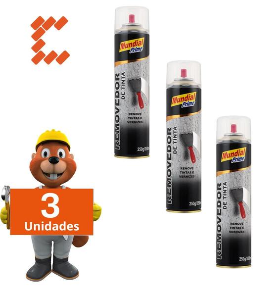 Imagem de 3x Removedor de Tinta e verniz Spray moto carro metal 350 ml