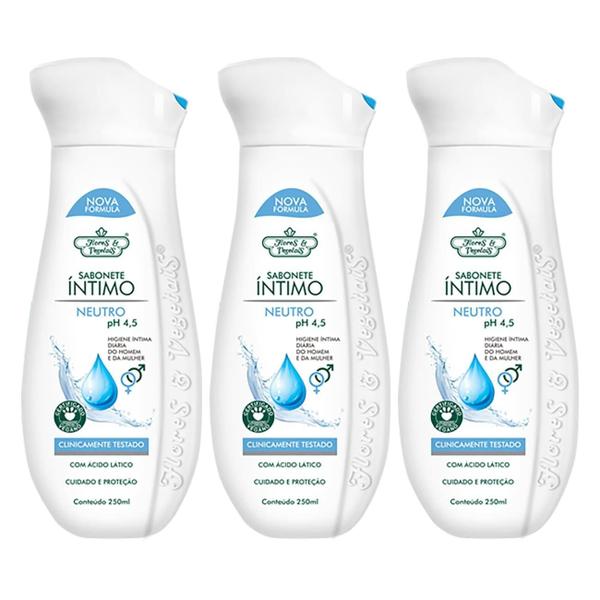 Imagem de 3X Sabonete Íntimo Flores & Vegetais Neutro 250Ml