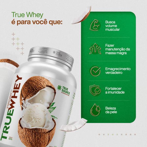 Imagem de 3x Sachê True Whey Proteína Coconut Ice Cream True Source 32g