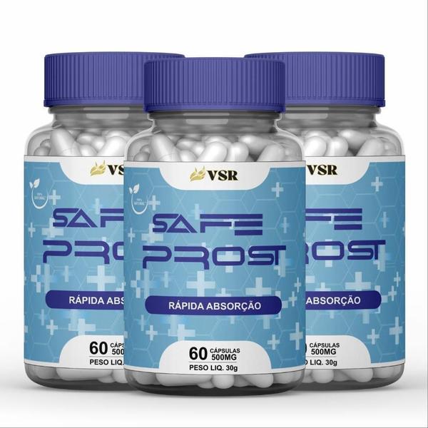 3X Safe Prost Suplemento Natural 180 Capsulas - Vsr Imagem de 3X Safe Prost Suplemento Natural 180 Capsulas