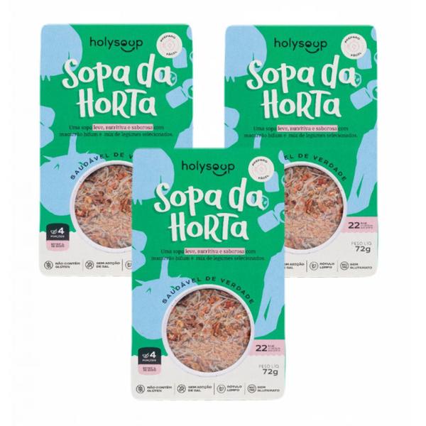 Imagem de 3x Sopa Da Horta- Leve e Nutritiva- Holysoup- Sem Glúten-72g