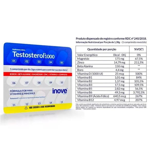 Imagem de 3x testosterol 1000 inove nutrition 30 cps