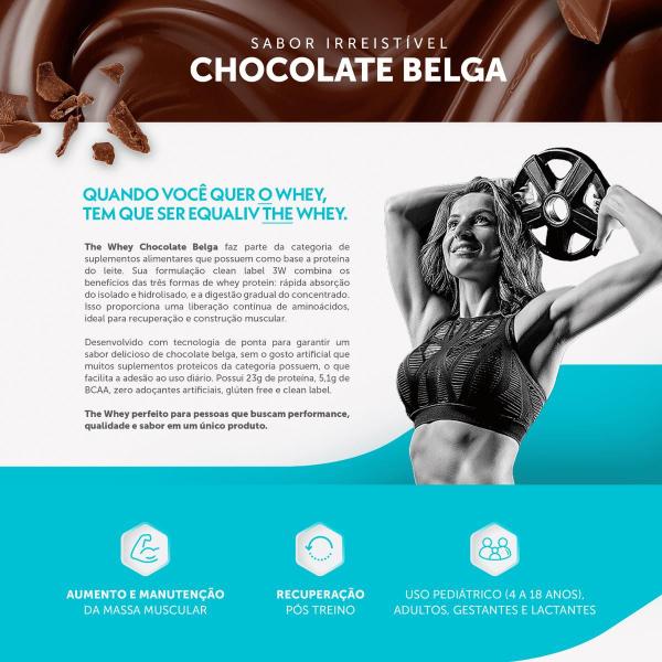 Imagem de 3x The Whey Proteína Equaliv Chocolate Belga 960g