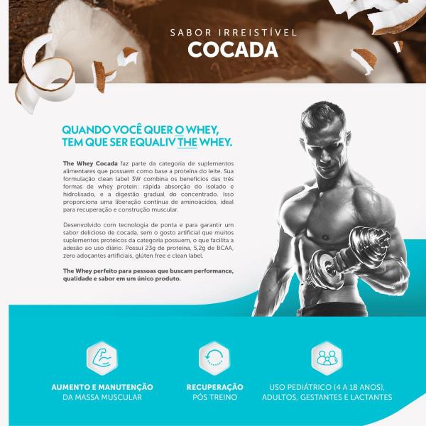 Imagem de 3x The Whey Proteína Equaliv Cocada 480g