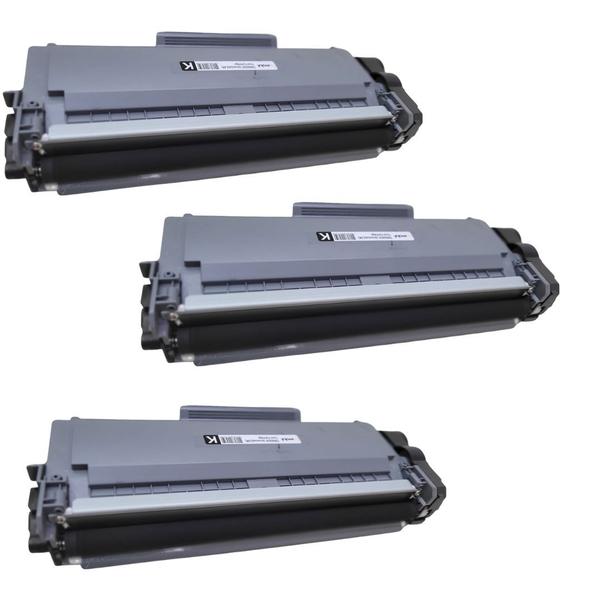 Imagem de 3x Toner para Brother compatível Dcp L2540dw Tn2370 tn2340 tn660 l2520 L2360 L2700 imprime 2.6K fls Compatível Evolut