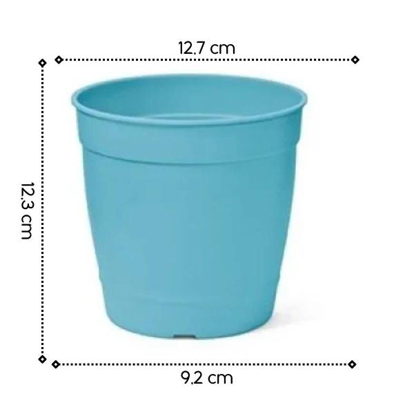 Imagem de 3X Vaso Aquarela com Prato 2,5 (1L) Azul NUTRIPLAN