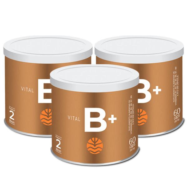 Imagem de 3x Vital B+ Complexo De Vitaminas Vital Âtman 60 Cápsulas