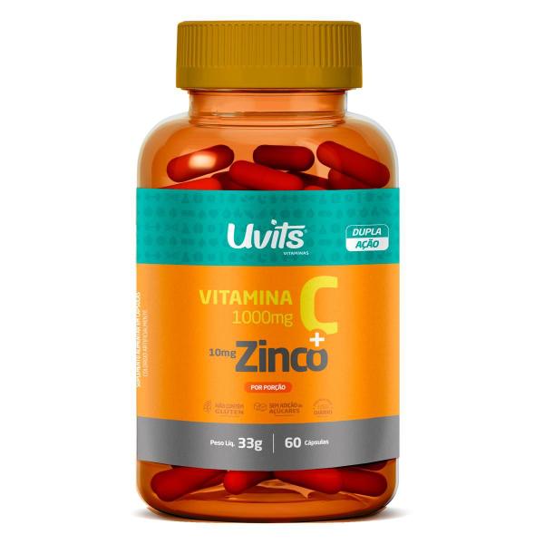 3x Vitamina C Z 60 Cápsulas - Uvits Imagem de 3x Vitamina C Z 60 Cápsulas - Uvits