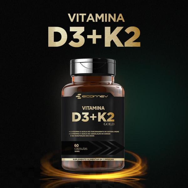 Imagem de 3x Vitamina D3 2.000UI + K2 Mk-7 149mcg 180 Cápsulas - Ecomev