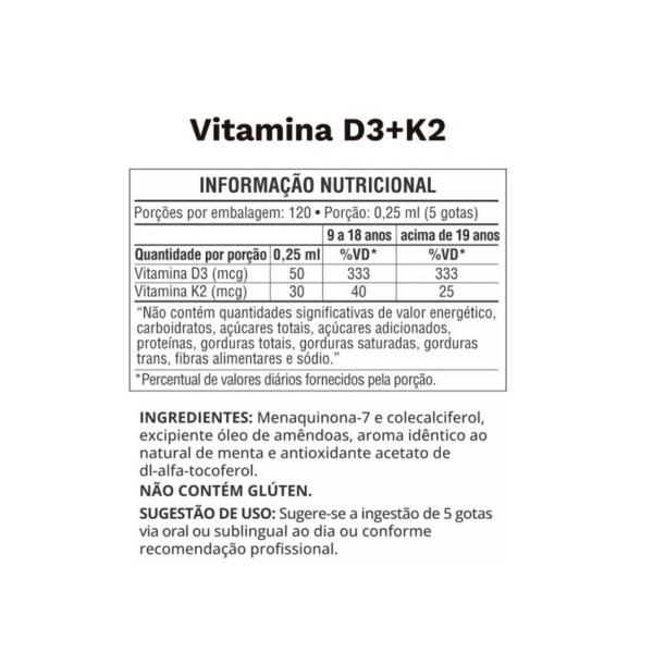 Imagem de 3x Vitamina D3 + K2 Sabor Menta Ocean Drop 30ml