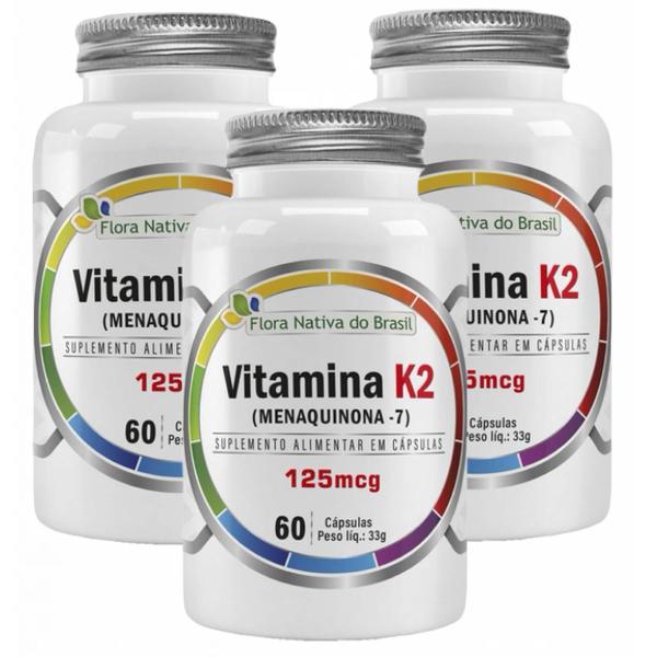 Imagem de 3x Vitamina K2 - 60 Cápsulas - Flora Nativa