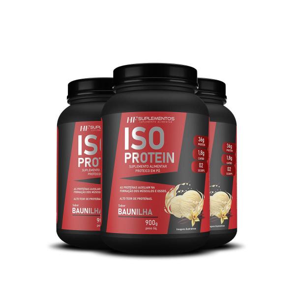 3X Whey Isolado Protein Baunilha 900G Hf Suplementos - HF Suplements Imagem de 3X Whey Isolado Protein Baunilha 900G Hf Suplementos