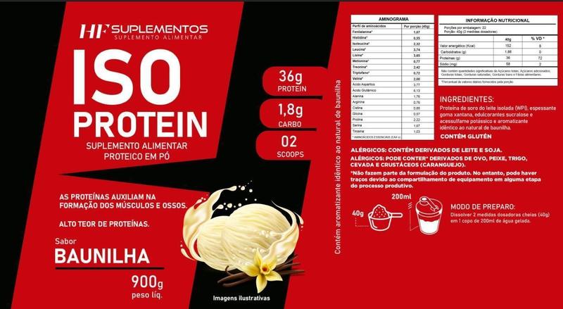 Imagem de 3X Whey Isolado Protein Baunilha 900G Hf Suplementos