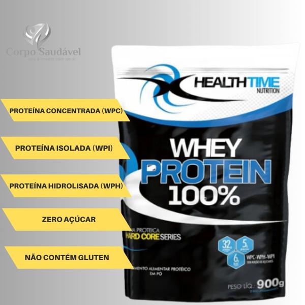 Imagem de 3x Whey Protein 100% Refil 900g (2,7 Kg) + coqueteleira