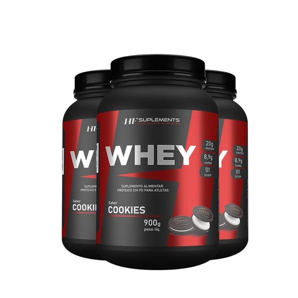 Imagem de 3X Whey Protein De Cookies 900G Hf Suplements