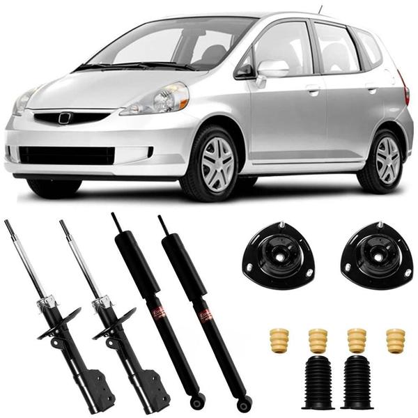 Imagem de 4 Amortecedor Honda Fit 2003 a 2008 Dianteiro Traseiro Kyb e Kit