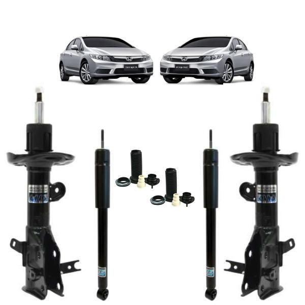 Imagem de 4 Amortecedor Nakata Honda Civic 1.8 2012 A 2016 + Kit Batente