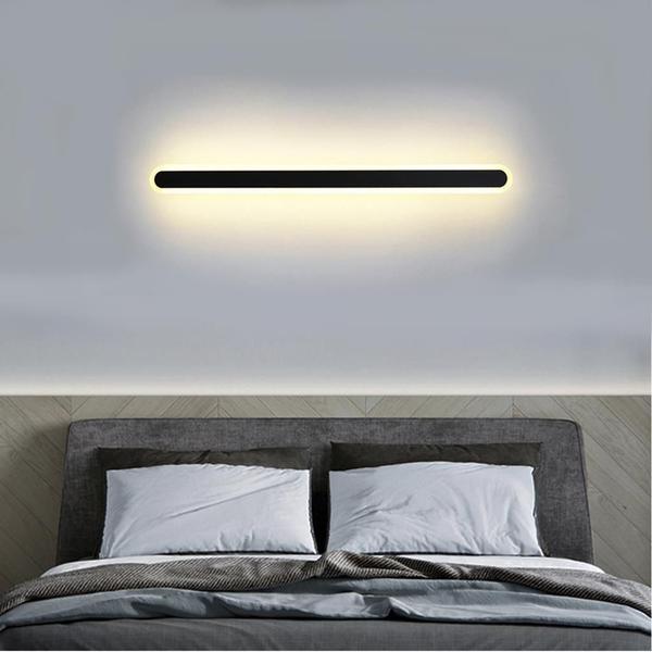 Imagem de 4 Arandela Para Quarto Preto Acrilico Linear 60 Cm Led Lup98