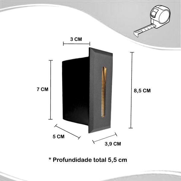 Imagem de 4 Balizador De Parede Com Led Risk Embutido 3000k Bet49