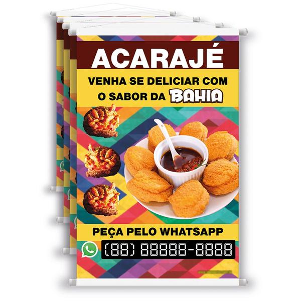 Imagem de 4 Banners acarajé, comida, telefone editável