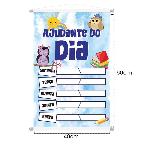 Imagem de 4 Banners Ajudante Do Dia - Escola 40x60 Cm