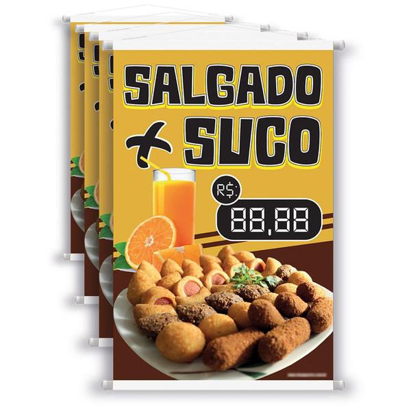 Imagem de 4 Banners Salgado + Suco - Preço Editávell