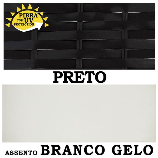 Imagem de 4 Banquetas Forts Baixa Fibra Preto Ferro Pintura Eletrostática 1 Bistrô Tampa Madeira com Assento Branco