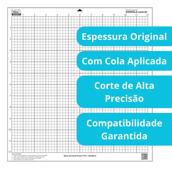 Imagem de 4 Base de Corte 30x30 Transparente + 1 Cola de Reposição Para Base 50g - Para Silhouette Cameo, Cameo 2 3 4, 4 Plus e 4 Pro - Com Cola