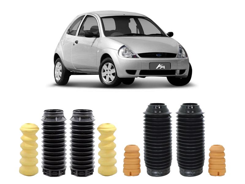 Imagem de 4 Batente Coifa Dianteiro Traseiro Ford Ka 2001 2002 2003 04