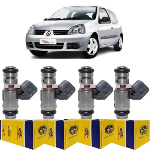 Imagem de 4 Bico Injetores Renault Clio Peugeot 206 1.0 Iwp099 Magneti