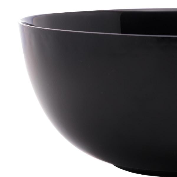 Imagem de 4 Bowls de Vidro Opalino 1,8L Diwali Black Lyor 21cm Tigela Saladeira Cumbuca