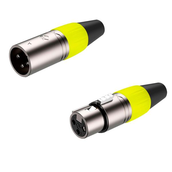 Imagem de 4 cabos de microfone balanceado xlr santo angelo 7 metros vermelho, azul, verde e amarelo