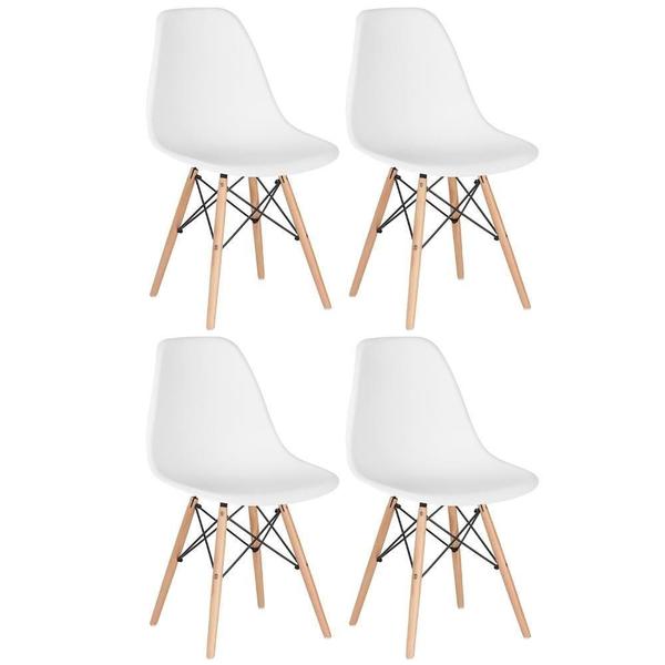 Imagem de 4 Cadeiras Charles Eames Eiffel Dsw Clara Branco