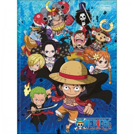 Imagem de 4 Caderno Brochurão One Piece + 1 Desenho 80 Folhas Tilibra