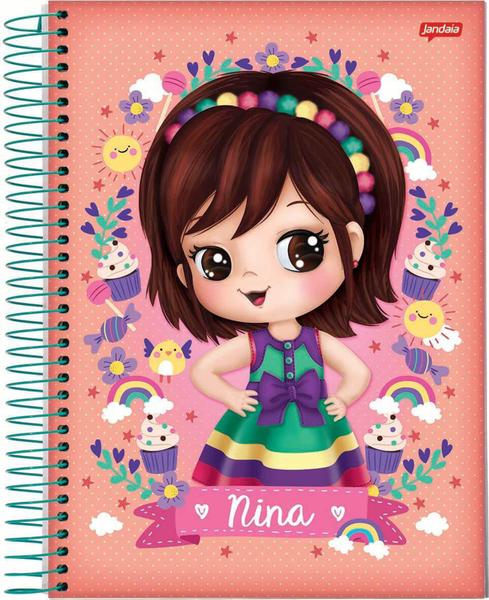 Imagem de 4 Caderno Universitário Cd 1x1 96f Nina 20 Escolar - Koala Megashop