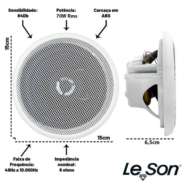 Imagem de 4 Caixas Arandela Som Ambiente Redonda 5 Pol 55w Coaxial