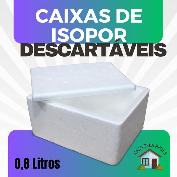 Imagem de 4 Caixas de Isopor EPS 0,8 litros para sorvetes e medicamentos