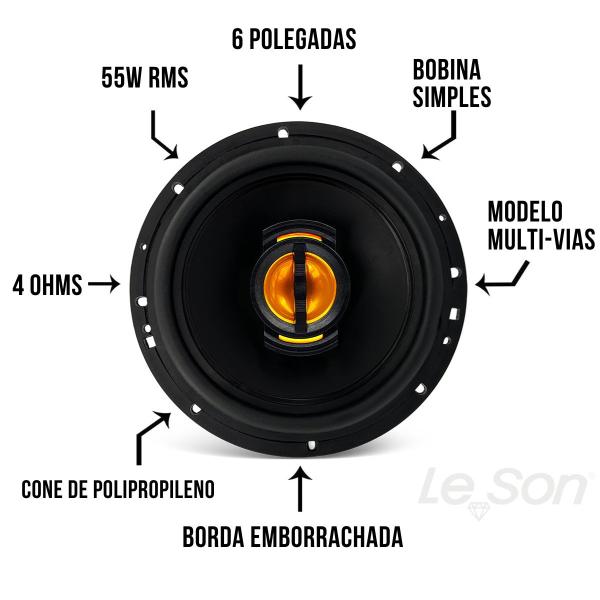 Imagem de 4 Caixas De Som Ambiente Embutir Leson Jb6 Flex 110w 4 Ohms