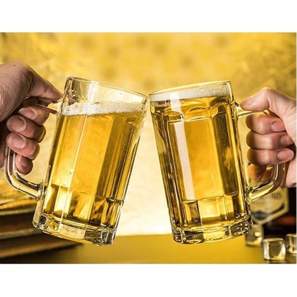 Imagem de 4 caneca de chopp cerveja bebida vidro grosso 400ml