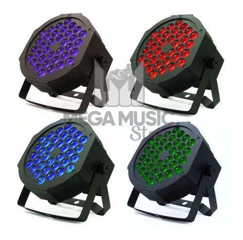 Imagem de 4 Canhão Refletor Led Par 64 Rgb Triled 36 Leds 3w Dmx Bivolt