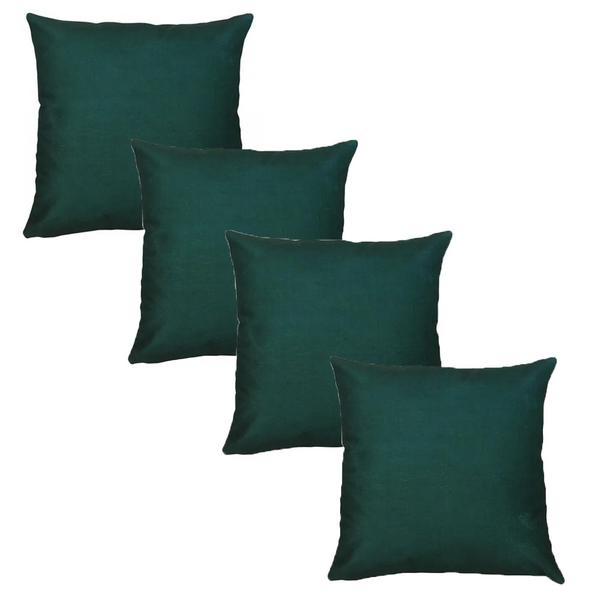 Imagem de 4 Capa almofada Suede Lisa Decorativa Verde 45cm x 45cm