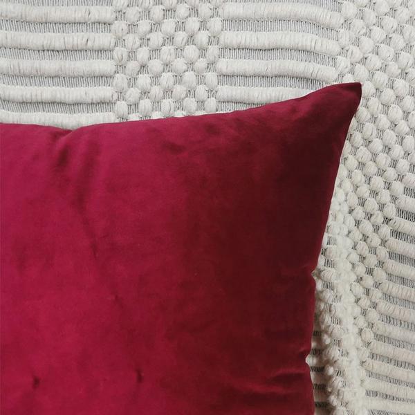 Imagem de 4 Capa de almofada Suede Lisa Bege e Vermelho 45cm x 45cm