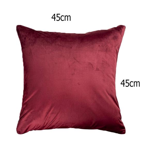 4 Capa de almofada Suede Lisa Preta e Vinho 45cm x 45cm - NM Imagem de 4 Capa de almofada Suede Lisa Preta e Vinho 45cm x 45cm