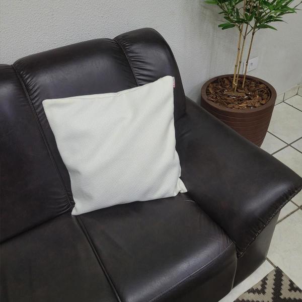 Imagem de 4 Capas Almofada Luxo 50X50 Suede Premium Com Ziper Branco