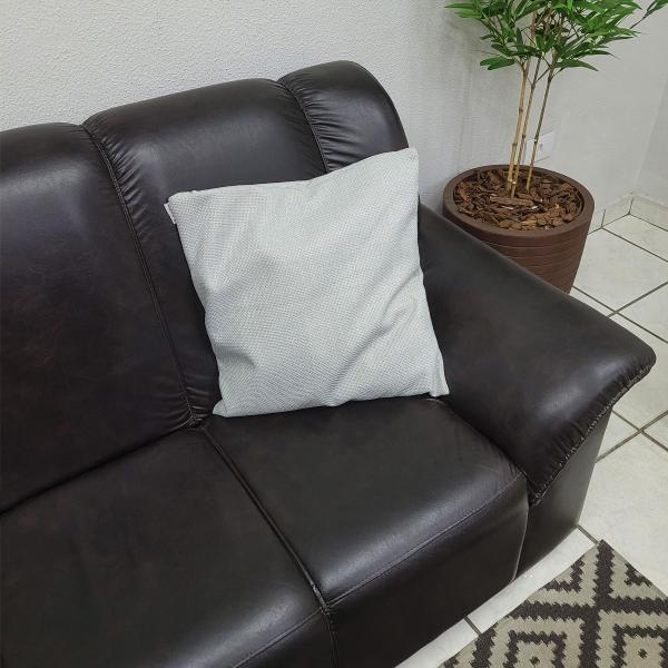 Imagem de 4 Capas de Almofada 50x50cm Suede Luxo Premium Ziper Invisivel Resistente Prata