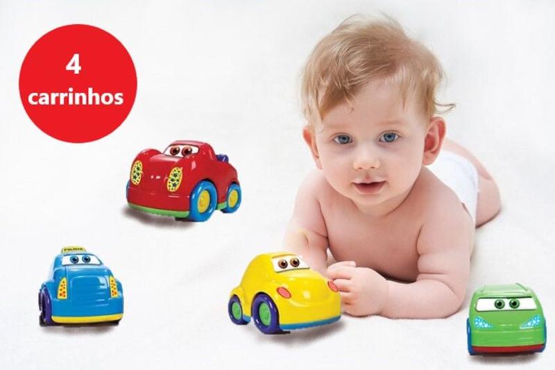 4 Carrinhos Coloridos Gira Rodinha Para Bebe Seguro - Big Star Imagem de 4 Carrinhos Coloridos Gira Rodinha Para Bebe Seguro