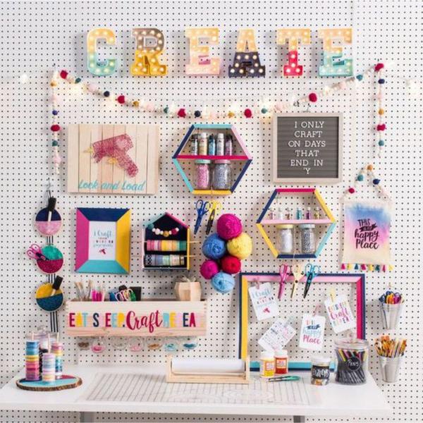 Imagem de 4 Chapas Eucatex Perfurado Pegboard Painel 120x120 40 Gancho