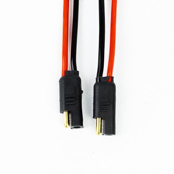 Imagem de 4 Conector 2 Vias Reforçado Com Fio 4,0 Mm Plug Para Caixa Engate Rápido Cor Preto 4mm Anti Erro