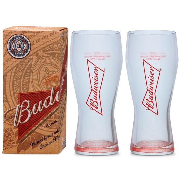 Imagem de 4 Copos Para Chopp E Cerveja Budweiser 400ml - Ambev Oficial